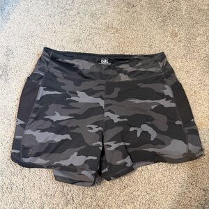 Athleta Black & Gray Camo Performance Shorts